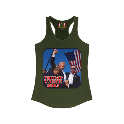 Trump and Vance 2024 Women's Racerback Tank Top by theGreenDragonTavern.shop