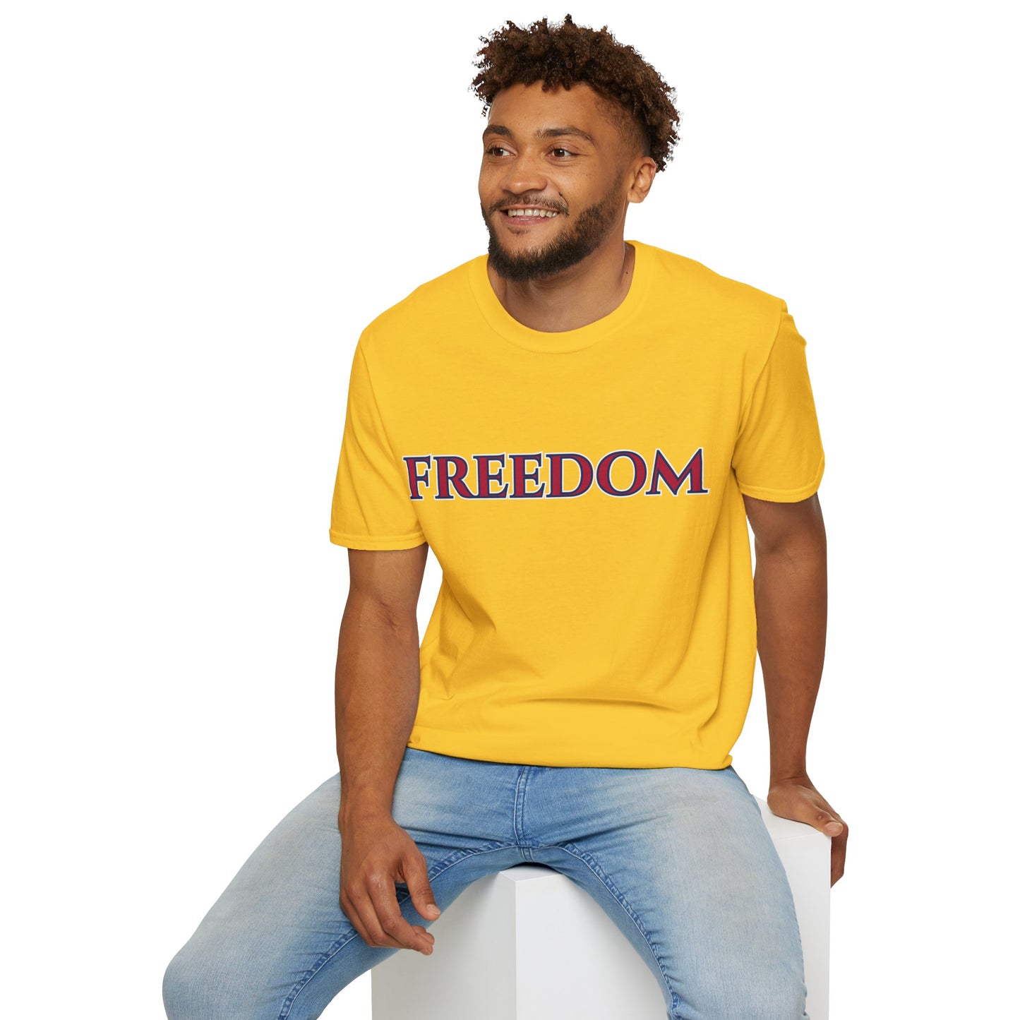 Freedom, Red font, Light colors Unisex T-Shirt by theGreenDragonTavern.shop