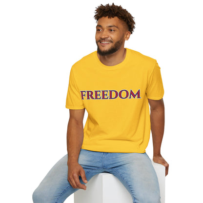 Freedom, Red font, Light colors Unisex T-Shirt by theGreenDragonTavern.shop