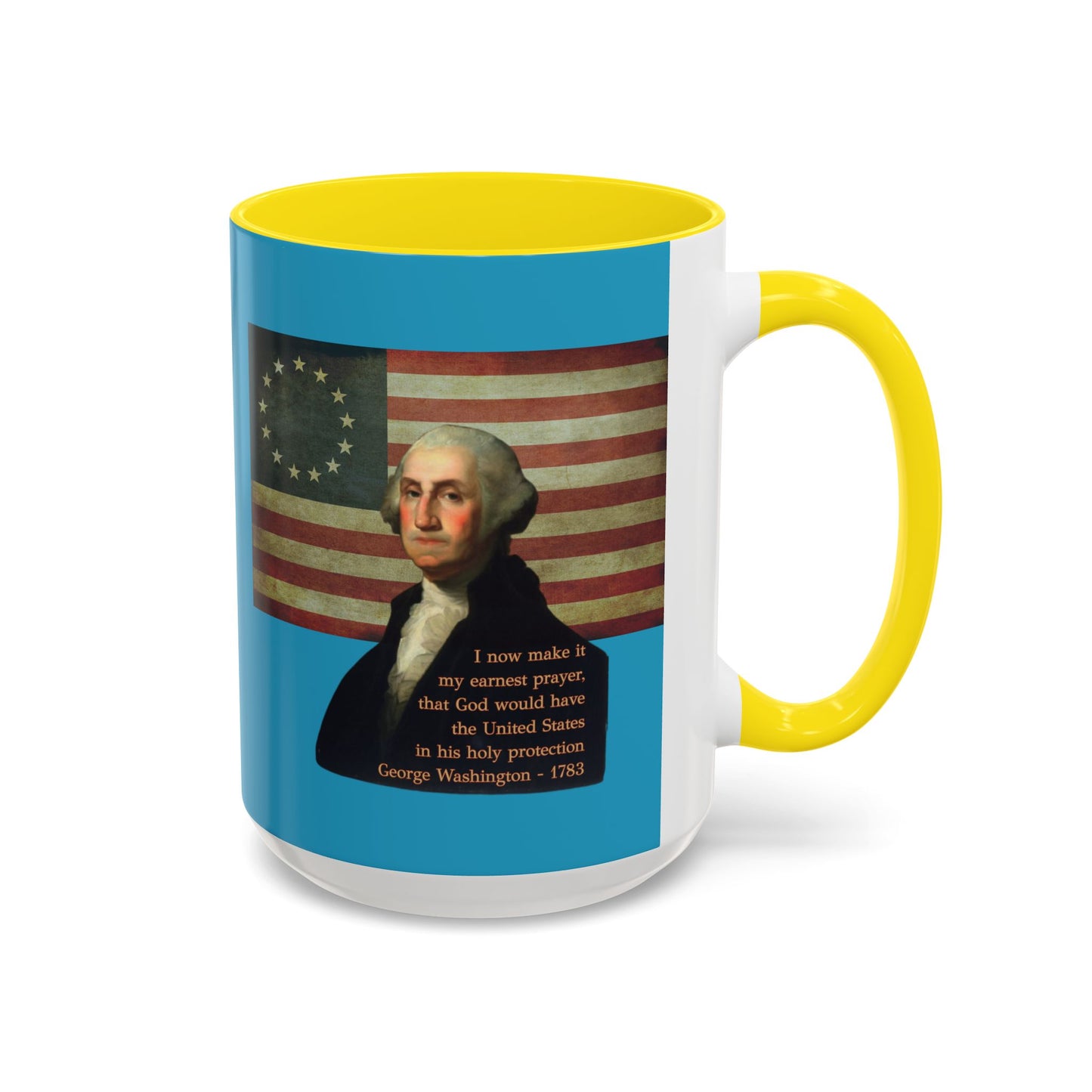 Washington's Earnest Prayer Turquoise Accent Mug by theGreenDragonTavern.shop