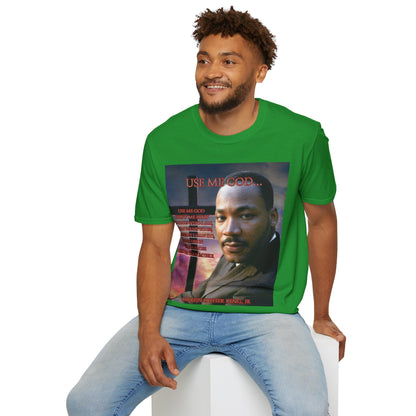 Use Me God, MLK Jr Dark colors Unisex T-Shirt by theGreenDragonTavern.shop
