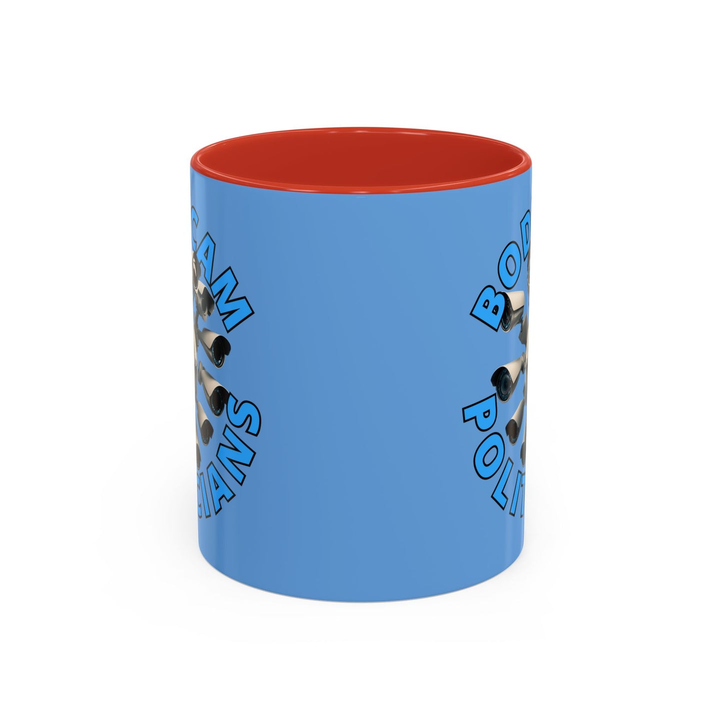 Bodycam the Politicians Cameras Blue Accent Mug by theGreenDragonTavern.shop