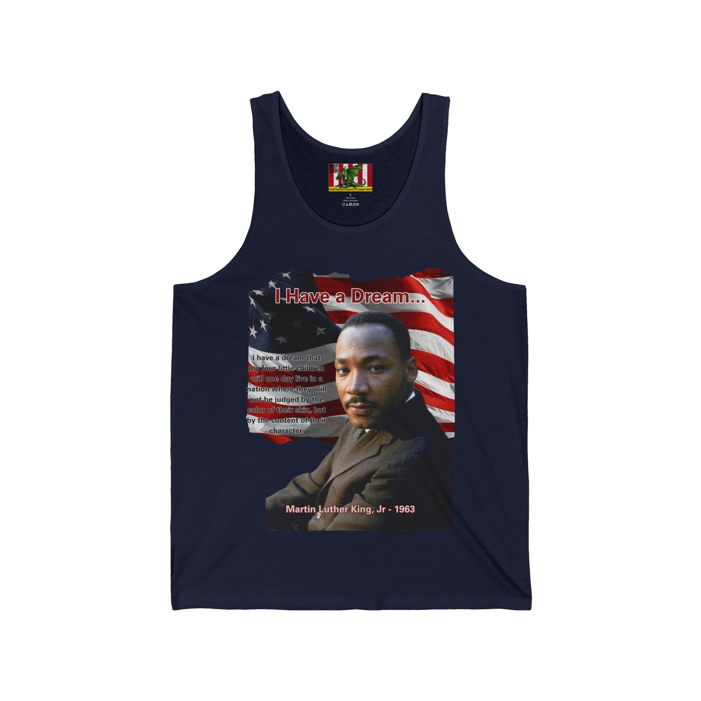 "I Have a Dream" MLKJr Unisex Jersey Tank Top by theGreenDragonTavern.shop