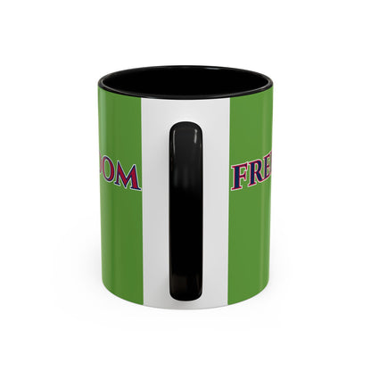 Freedom, Green Accent Mug by theGreenDragonTavern.shop