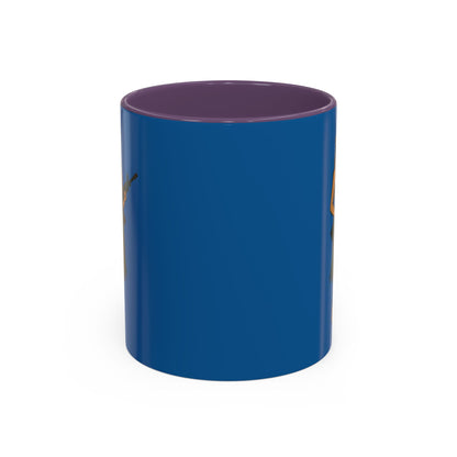 Hula Girl Packin' Heat Dark Blue Accent Mug by theGreenDragonTavern.shop