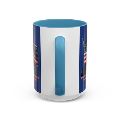 Charlie Kirk, Healthy Debate Blue Accent Mug by theGreenDragonTavern.shop