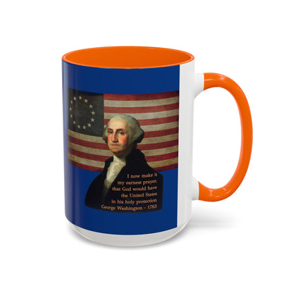 Washington's Earnest Prayer Dark Blue Accent Mug by theGreenDragonTavern.shop
