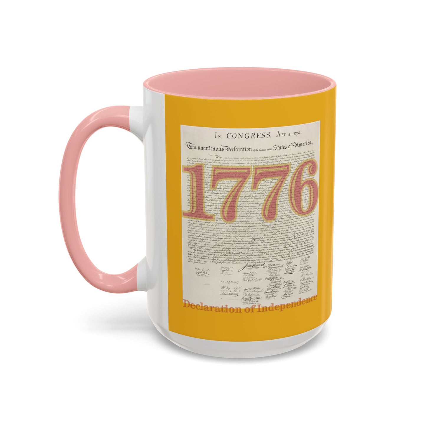 Declaration of Independence Yellow Accent Mug by theGreenDragonTavern.shop