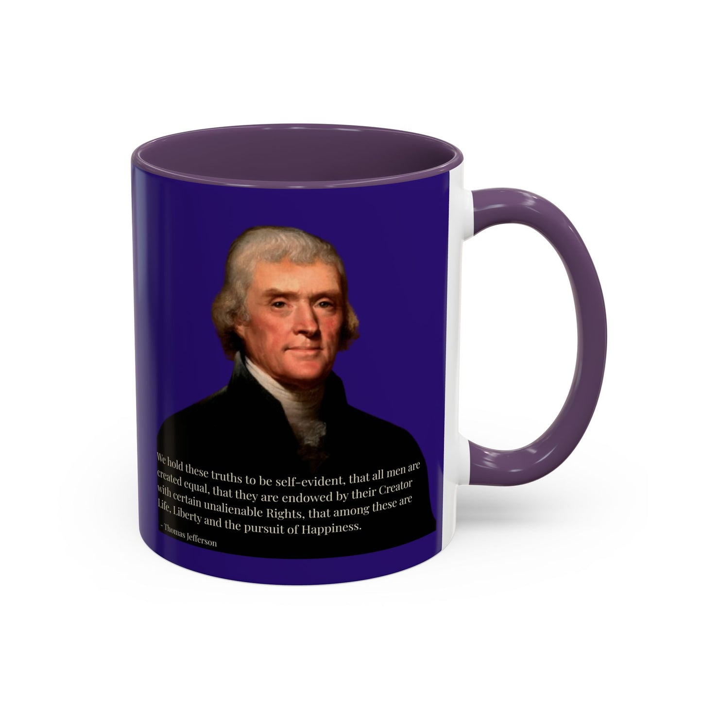 We hold these truths to be self-evident Dark Purple Accent Mug by theGreenDragonTavern.shop