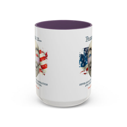 Ronald Reagan Freedom Vendetta White Accent Mug by theGreenDragonTavern.shop