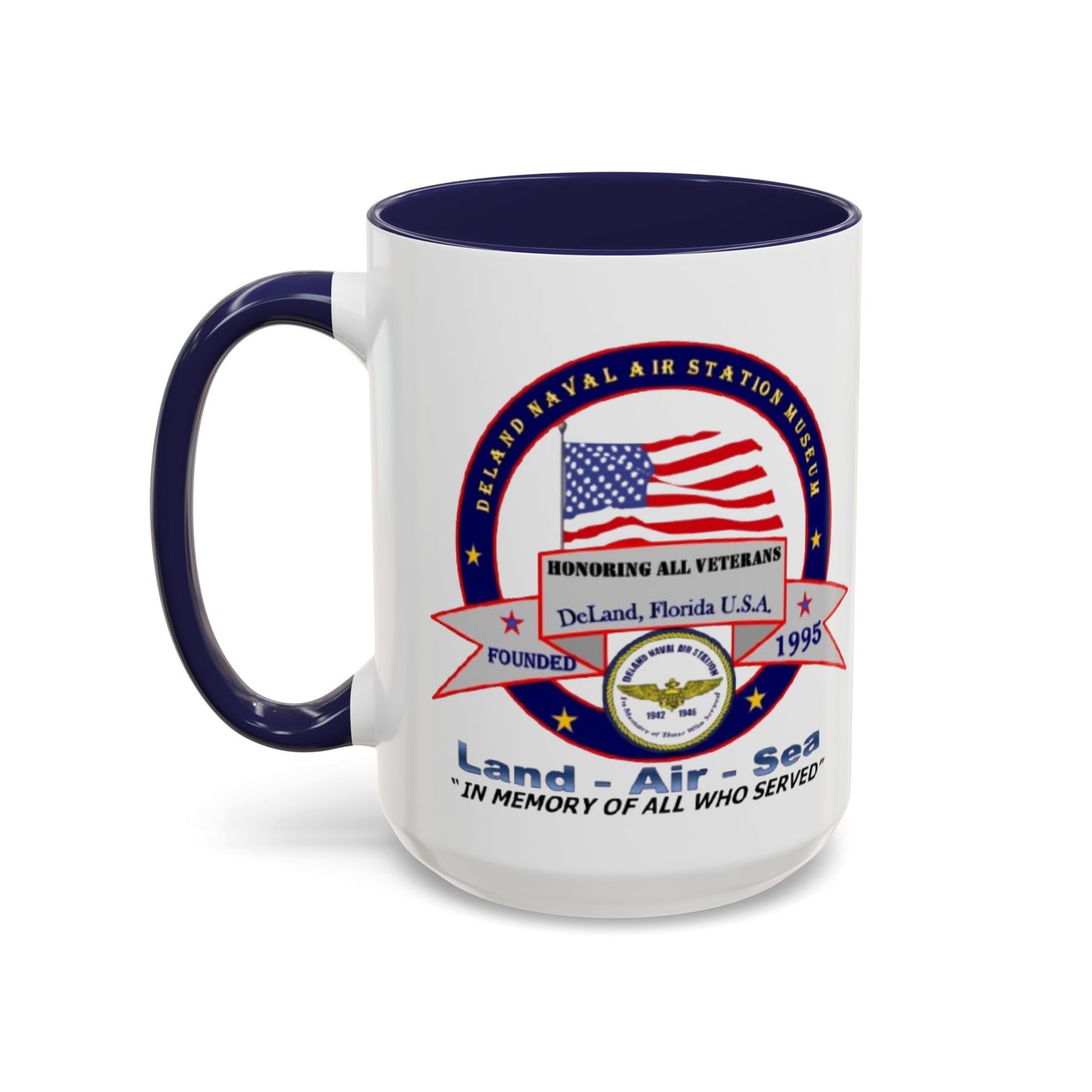 DNASM 2-sided, Founding & Student Art White Accent Mug by theGreenDragonTavern.shop