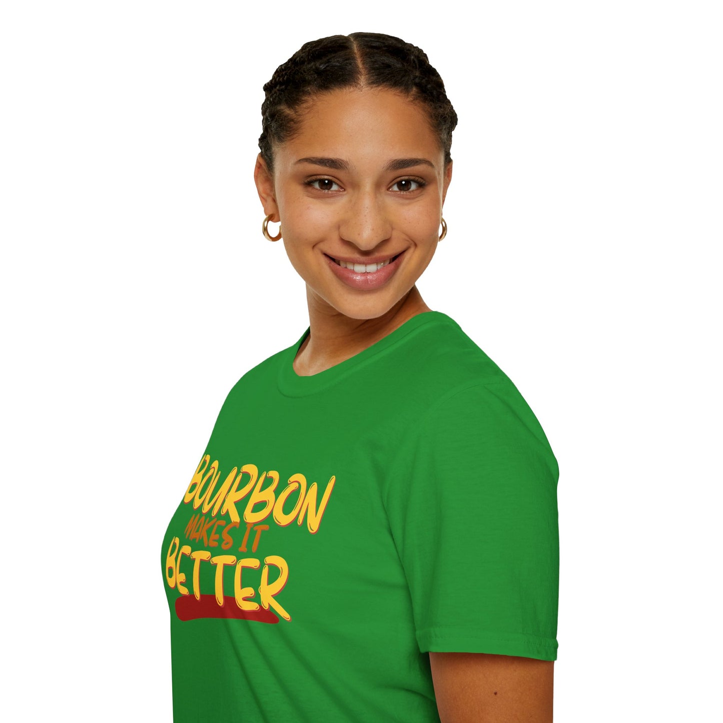 Bourbon makes it better Dark colors Unisex T-Shirt by theGreenDragonTavern.shop