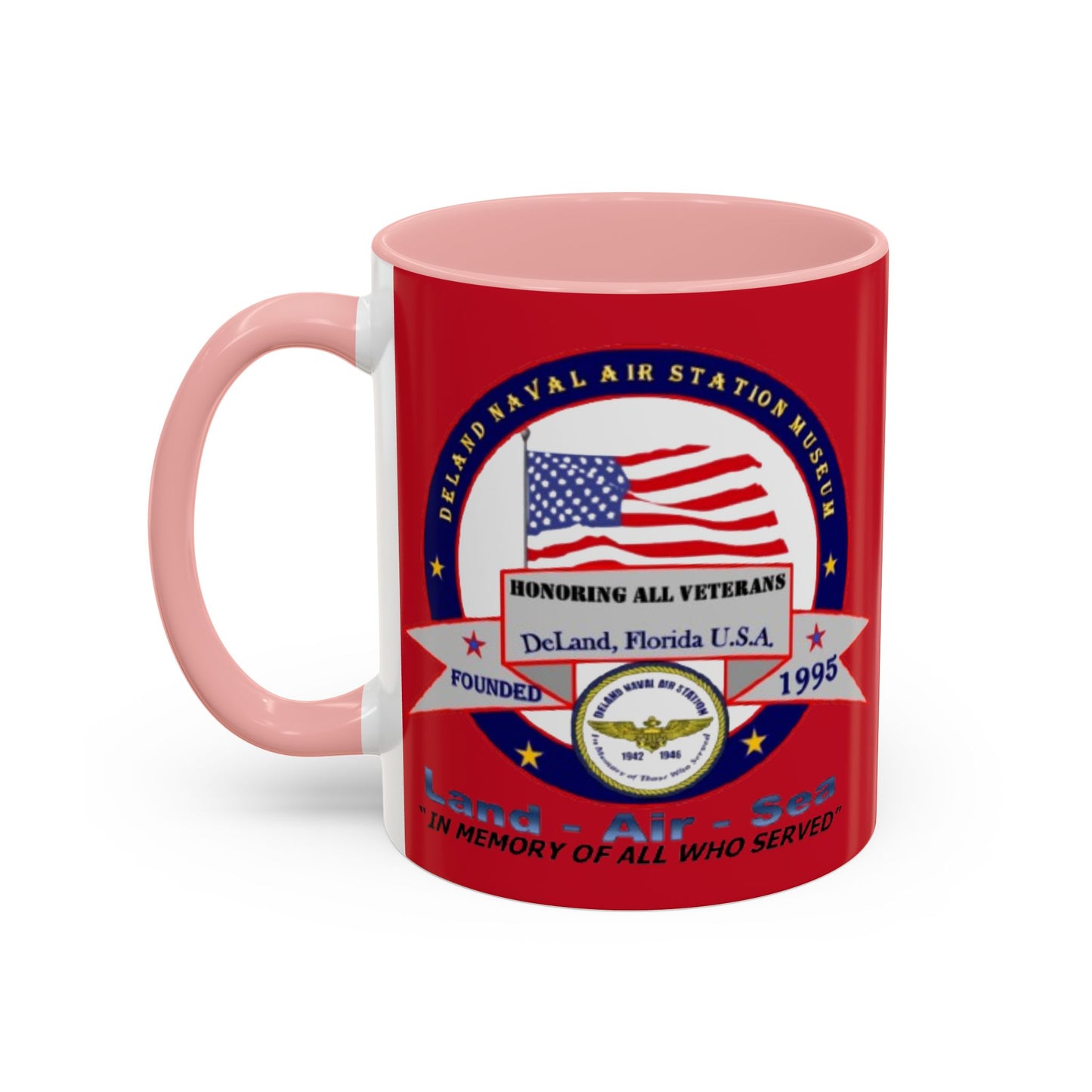 DNASM 2-sided, Founding & Student Art w/WhiteBG Red Accent Mug by theGreenDragonTavern.shop