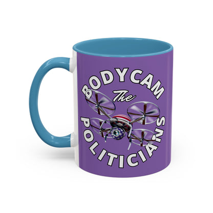 Bodycam the Politicians Drone Light Purple Accent Mug by theGreenDragonTavern.shop