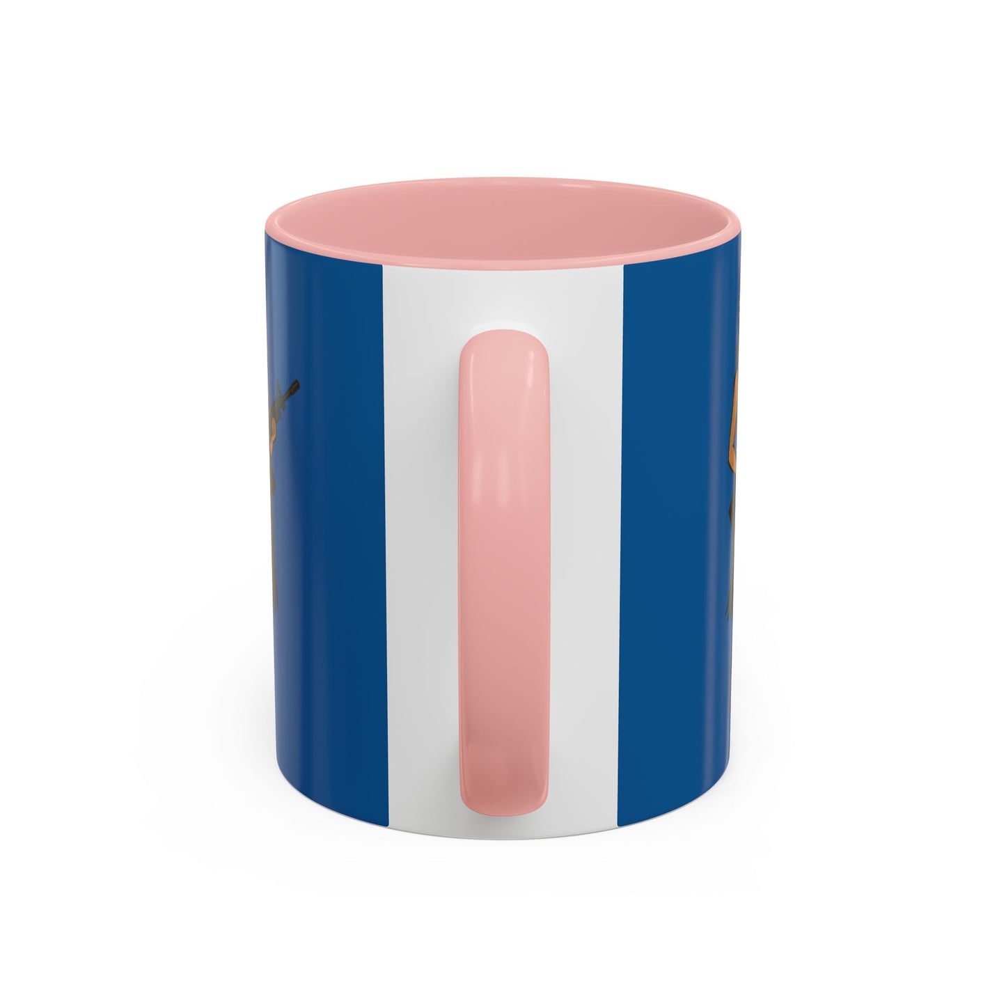 Hula Girl Packin' Heat Dark Blue Accent Mug by theGreenDragonTavern.shop