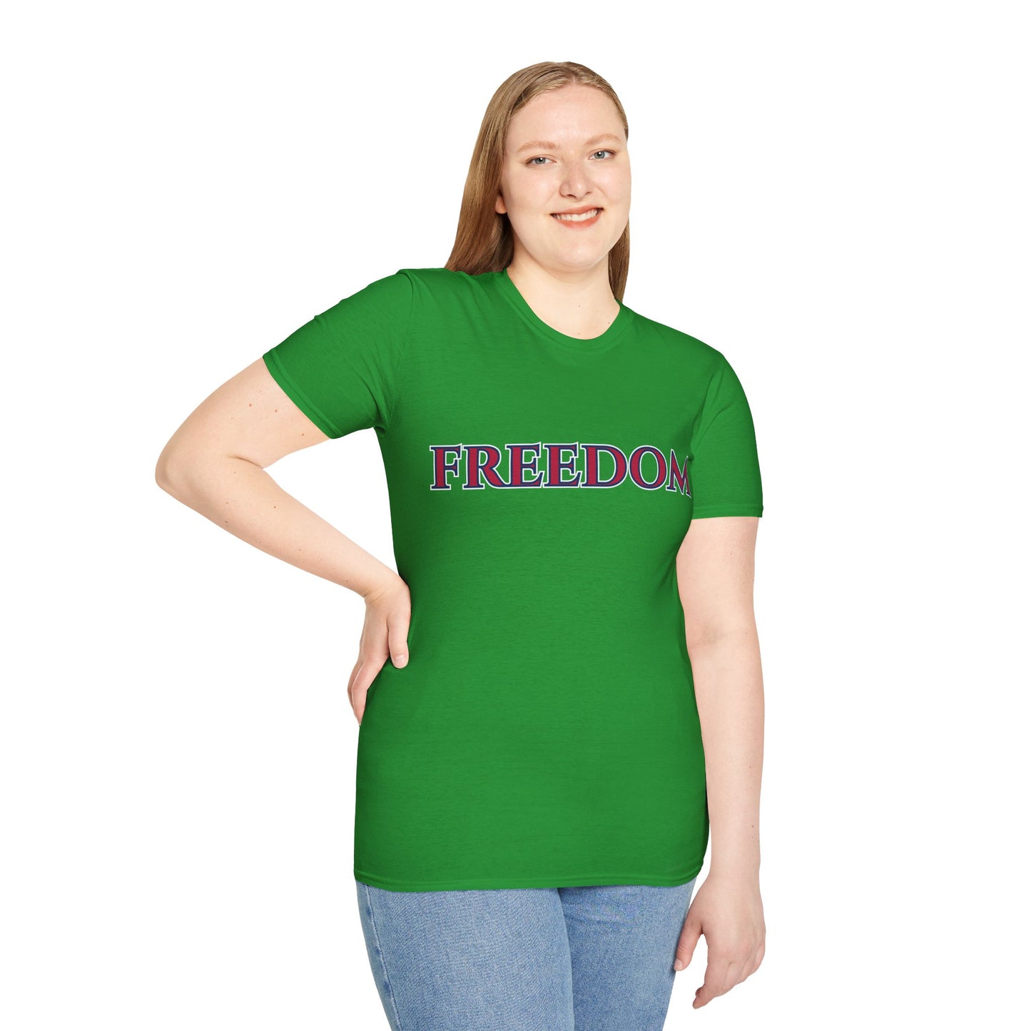 Freedom, Red font, Dark colors Unisex T-Shirt by theGreenDragonTavern.shop