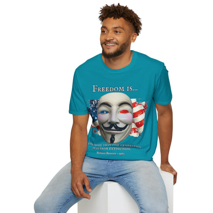 Ronald Reagan Freedom Vendetta Dark colors Unisex T-Shirt by theGreenDragonTavern.shop