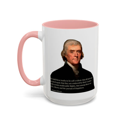 We hold these truths to be self-evident White Accent Mug by theGreenDragonTavern.shop
