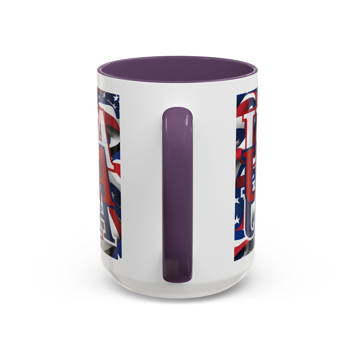 USA Red font Center Patriot White Accent Mug by theGreenDragonTavern.shop