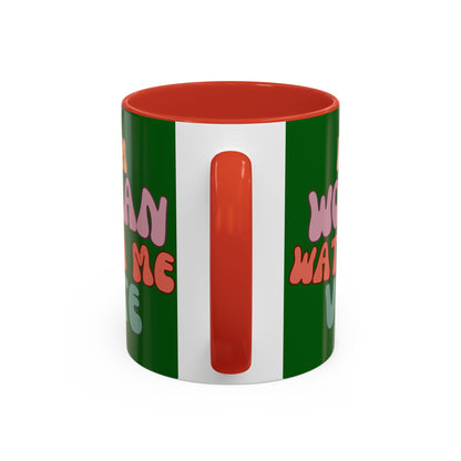 I Am Woman Watch Me Vote Dark Green Accent Mug by theGreenDragonTavern.shop
