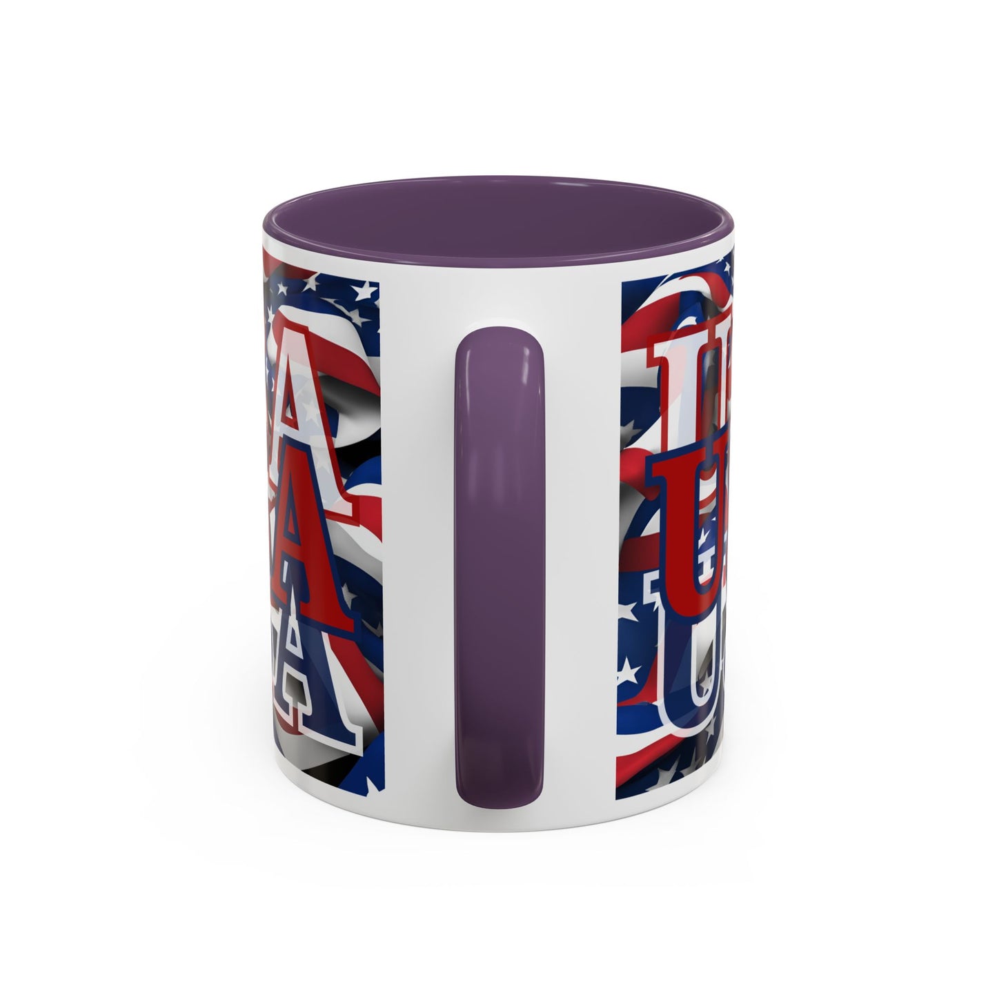 USA Red font Center Patriot White Accent Mug by theGreenDragonTavern.shop