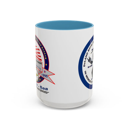 DNASM 2-sided, Founding & Student Art w/Navy Ring White Accent Mug by theGreenDragonTavern.shop
