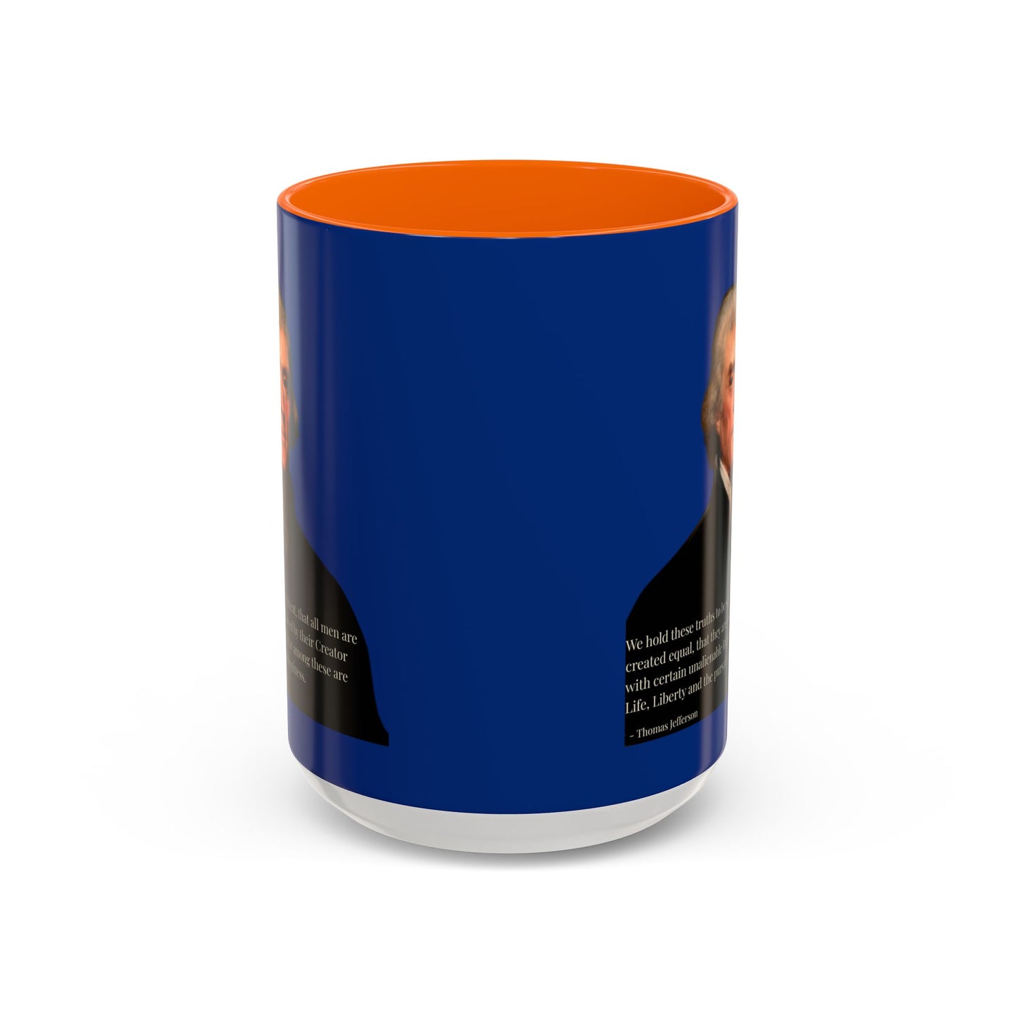 We hold these truths to be self-evident Dark Blue Accent Mug by theGreenDragonTavern.shop