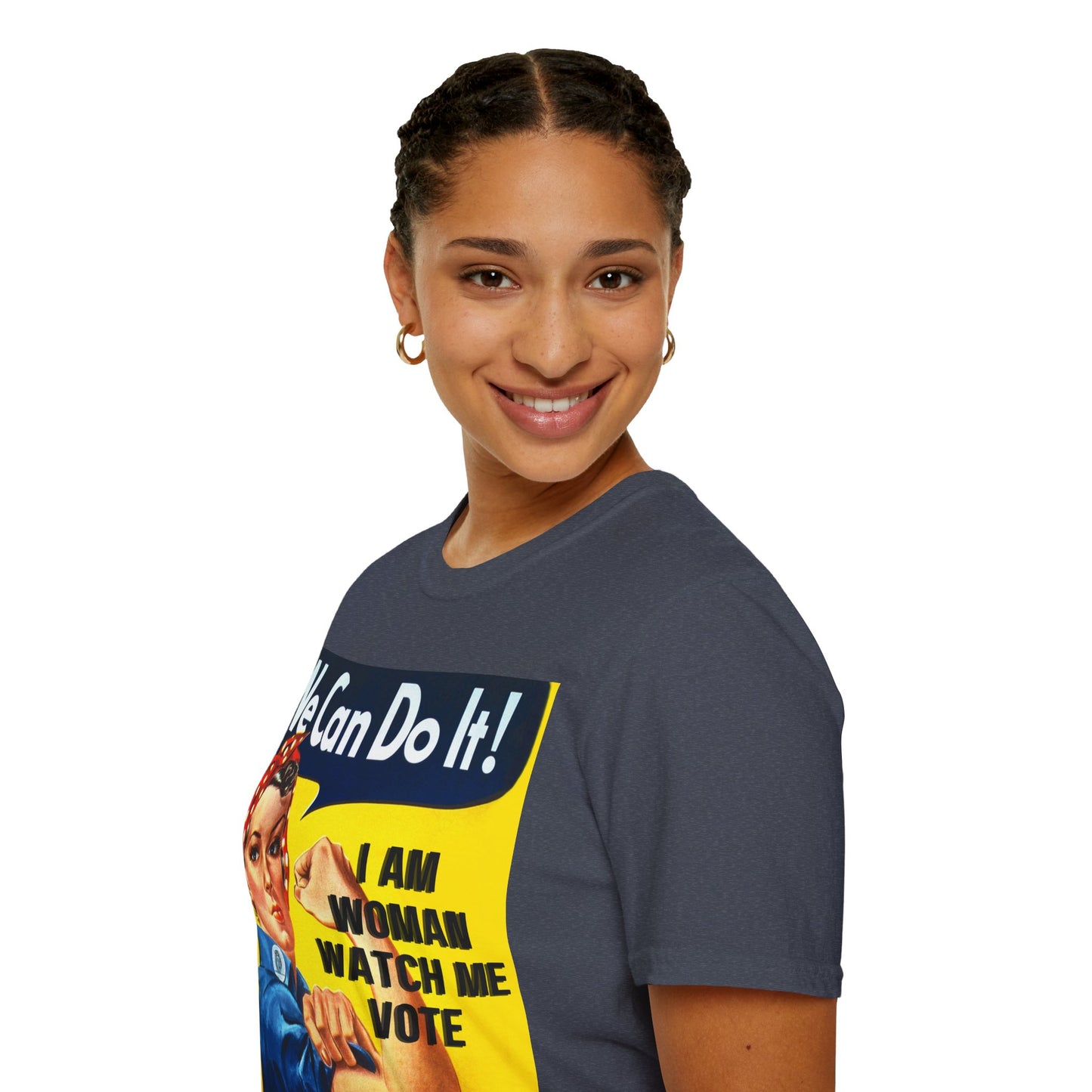 I Am Woman Watch Me Vote Rosie Dark colors Unisex T-Shirt by theGreenDragonTavern.shop