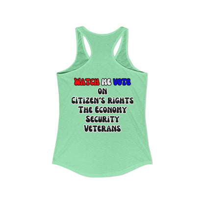 2-sided, I Am Woman Watch Me Vote Women's Racerback Tank Top by theGreenDragonTavern.shop
