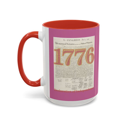 Declaration of Independence Pink Accent Mug by theGreenDragonTavern.shop