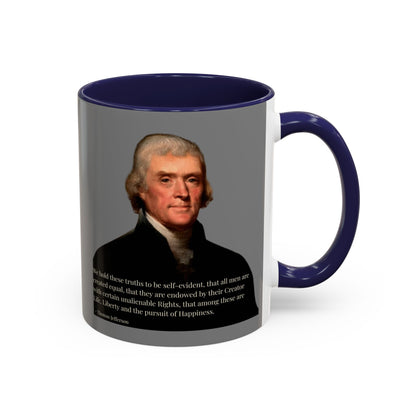 We hold these truths to be self-evident Grey Accent Mug by theGreenDragonTavern.shop