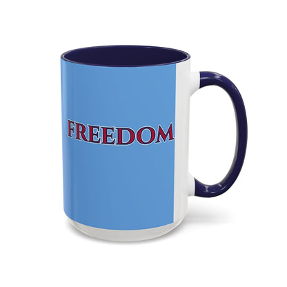 Freedom, Light Blue Accent Mug by theGreenDragonTavern.shop