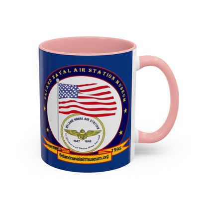 DeLand Naval Air Station Museum Blue Accent Mug by theGreenDragonTavern.shop