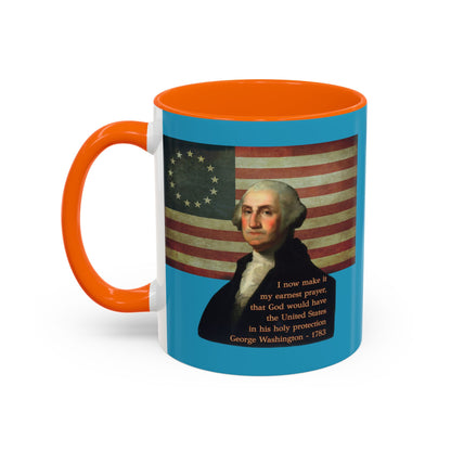 Washington's Earnest Prayer Turquoise Accent Mug by theGreenDragonTavern.shop