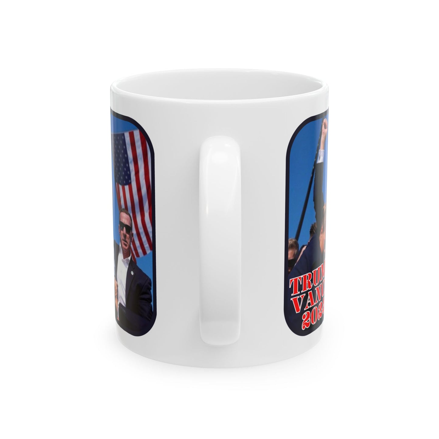 Trump and Vance 2024 White Mug by theGreenDragonTavern.shop