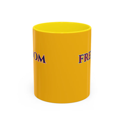 Freedom, Yellow Accent Mug by theGreenDragonTavern.shop