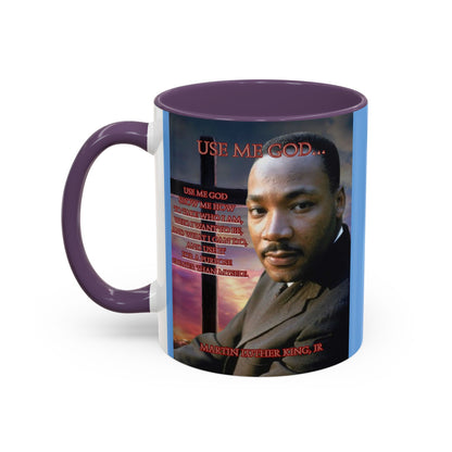 Use Me God, MLK Jr Blue Accent Mug by theGreenDragonTavern.shop