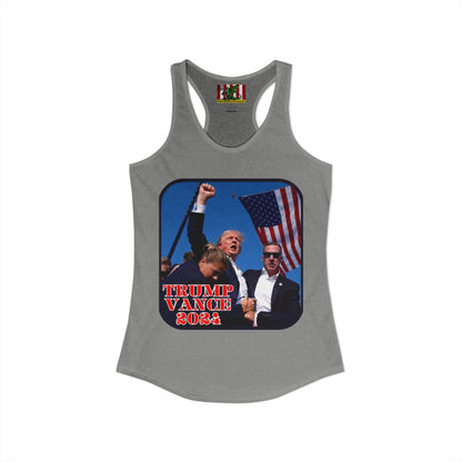 Trump and Vance 2024 Women's Racerback Tank Top by theGreenDragonTavern.shop