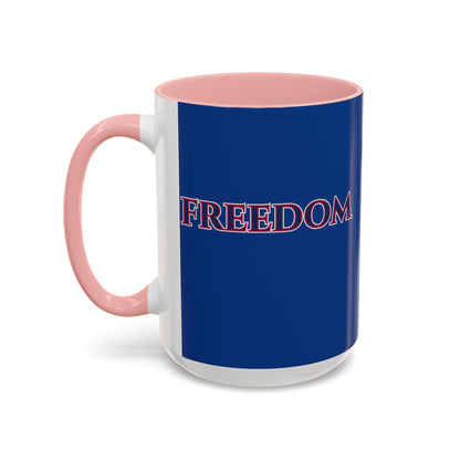 Freedom, Dark Blue Accent Mug by theGreenDragonTavern.shop
