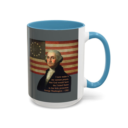 Washington's Earnest Prayer Grey Accent Mug by theGreenDragonTavern.shop