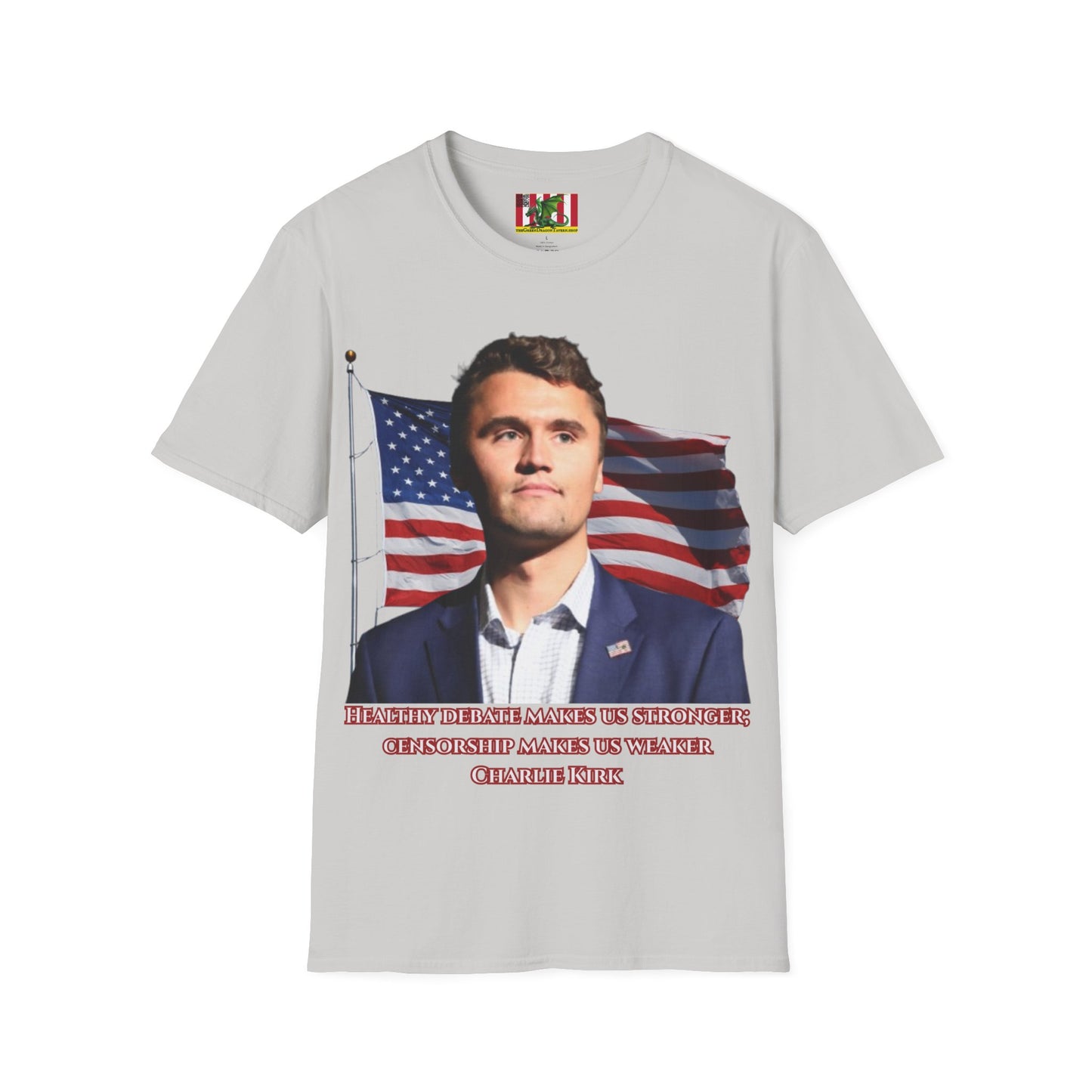 Charlie Kirk, Healthy Debate Light colors Unisex T-Shirt by theGreenDragonTavern.shop