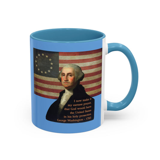 Washington's Earnest Prayer Light Blue Accent Mug by theGreenDragonTavern.shop