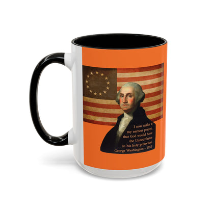 Washington's Earnest Prayer Orange Accent Mug by theGreenDragonTavern.shop