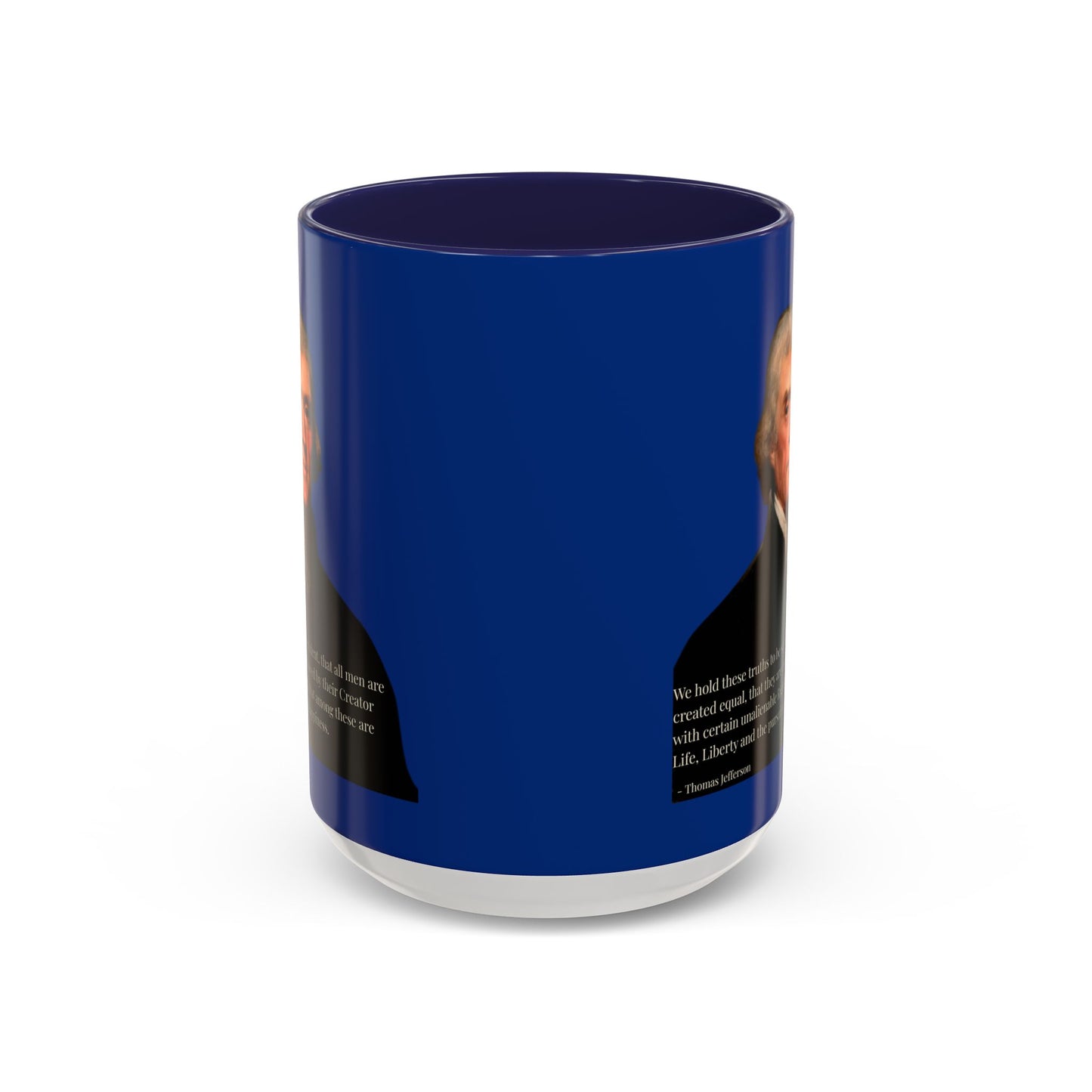 We hold these truths to be self-evident Dark Blue Accent Mug by theGreenDragonTavern.shop