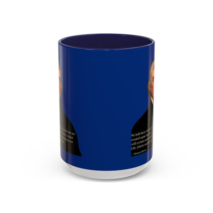 We hold these truths to be self-evident Dark Blue Accent Mug by theGreenDragonTavern.shop