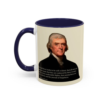 We hold these truths to be self-evident Parchment Yellow Accent Mug by theGreenDragonTavern.shop