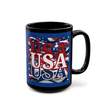 USA White font Center Patriot Blue Mug by theGreenDragonTavern.shop