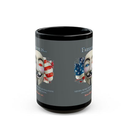 Ronald Reagan Freedom Vendetta Grey Mug by theGreenDragonTavern.shop