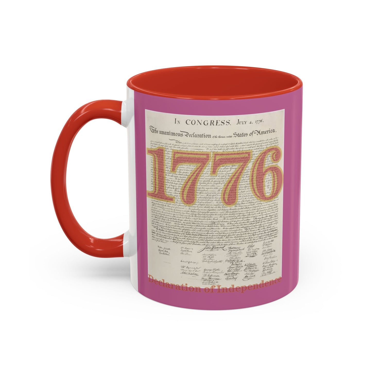 Declaration of Independence Pink Accent Mug by theGreenDragonTavern.shop