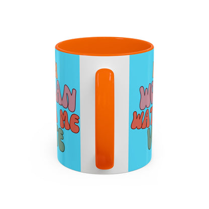 I Am Woman Watch Me Vote Light Blue Accent Mug by theGreenDragonTavern.shop